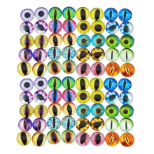 20 ADET Yuvarlak 6 MM-25 MM Cam Ejderha Kedi Gözler Cabochon Takılar Aksesuar Cam Cabochon Çok Renk At gözler Kedi Desen El Sanatları(China)