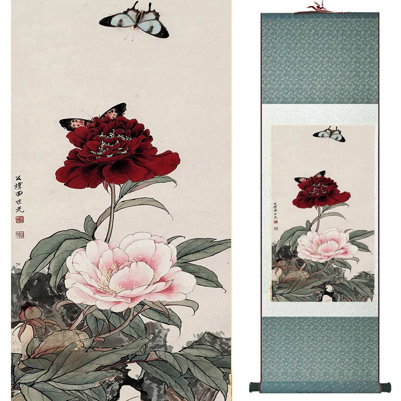 

Birds and flower painting silk scroll painting traditional birds and flower painting Chinese birds19040403