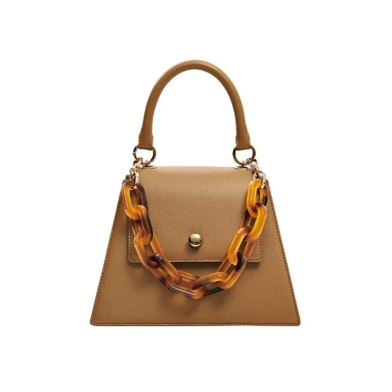 

Vintage Acrylic Chain Women Handbags Designer Shoulder Bags Luxury Pu Leather Female Crossbody Bag Small Falp Summer Purses 2019