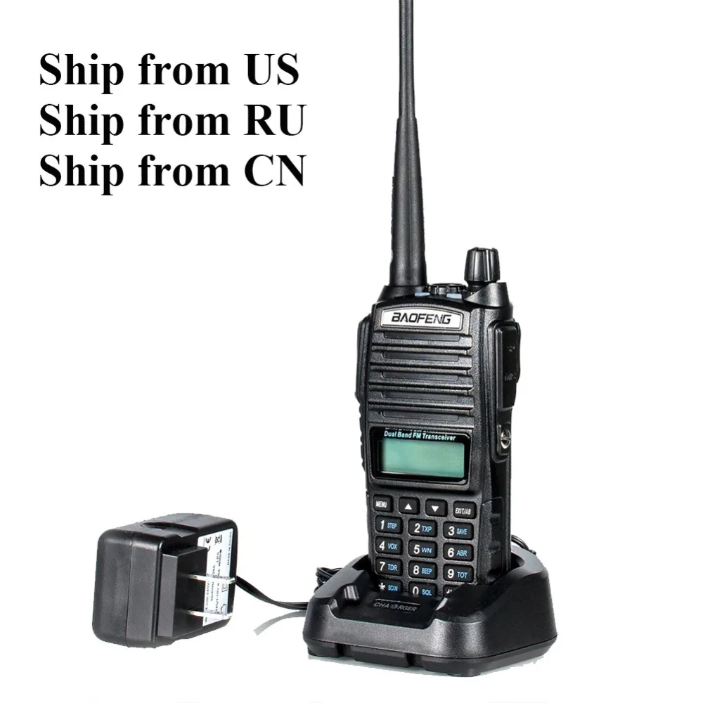 Ships from RU/US/CN! Black BaoFeng UV-82 Walkie Talkie 5W 10km 136-174MHz & 400-520MHz Two Way Radio Baofeng uv82 Ham Radio