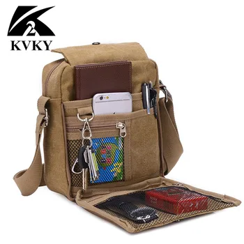 

Multifunction Men Canvas Messenger Bag Casual Multifunction Small Women Travel Bag Canvas Shoulder Crossbody Bag Black Wholesale