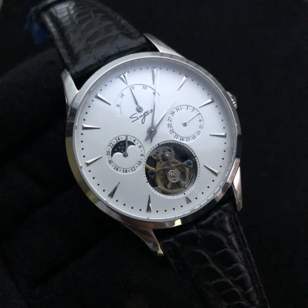 

Seagull Movt Tourbillon Power reserve 24hour Handwind Mens Wrist watch Sugess
