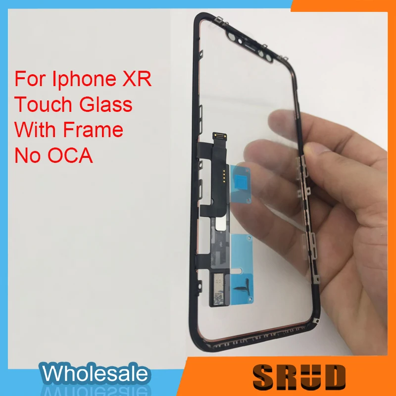 Гарантия качества Сенсорное стекло с рамкой для Iphone XR 11 lcd сенсорный экран дигитайзер стеклянная панель с рамкой без OCA