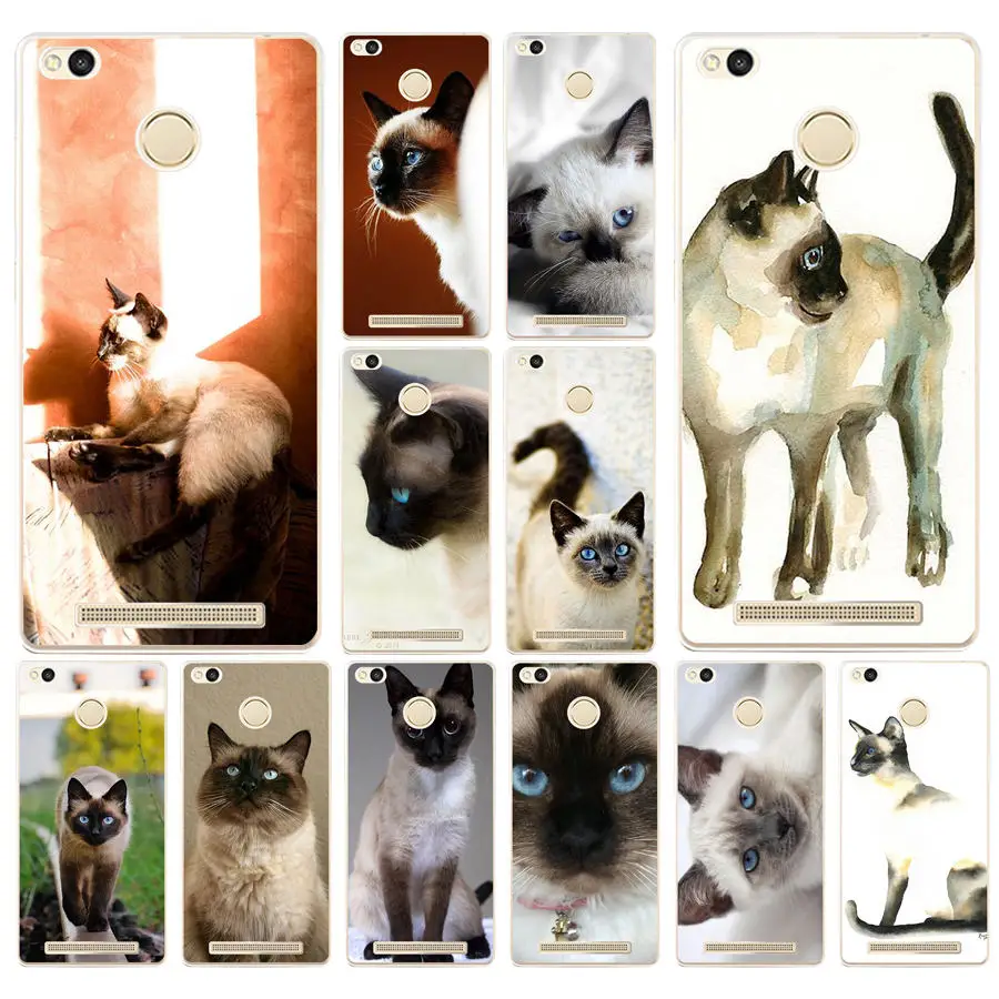 

55AD Blue Point The Traditional Siamese Cat Cover Case for Xiaomi Redmi 3S 3Pro 4a 5 plus Note 4 4x 5a 4pro Mi5 mi a1