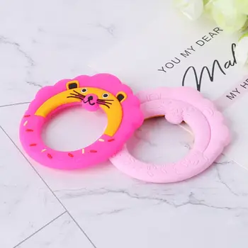

2pcs baby teething Lion Cute Cartoon Food Grade Silicone Bite Chew Toys DIY Necklace Newborn Nursing Care BPA Free Teething
