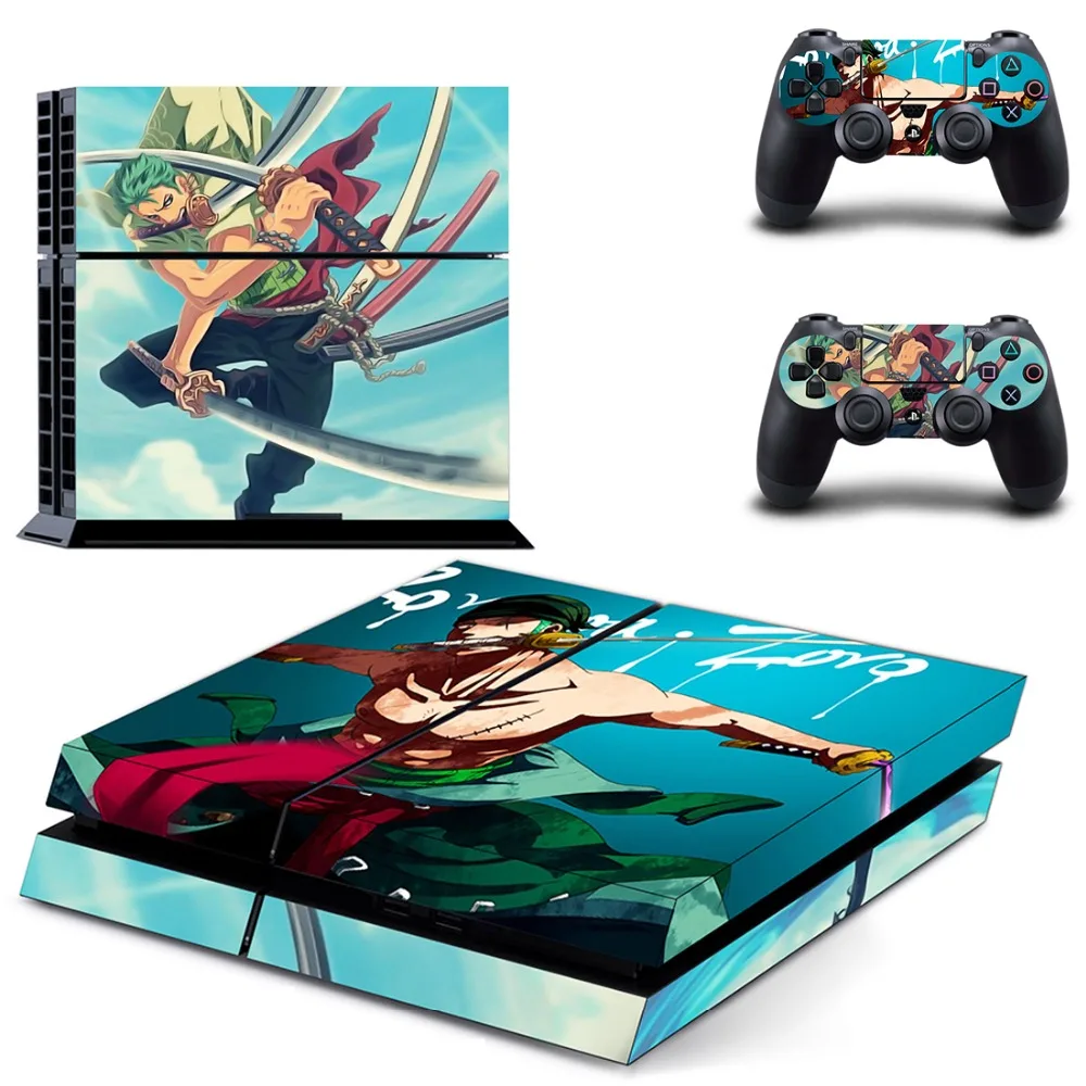 Аниме one piece Луффи наклейка для PS4 виниловая наклейка, стикер для консоли sony Playstation 4 и 2 контроллера наклейка для PS4 стикер