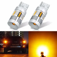 VANSSI 2x T20 W21W WY21W 7440 7440NA светодиодный светильник сигнала поворота лампы Canbus без ошибок нет Hyper Flash 24smd 2000 люмен Желтый Янтарный