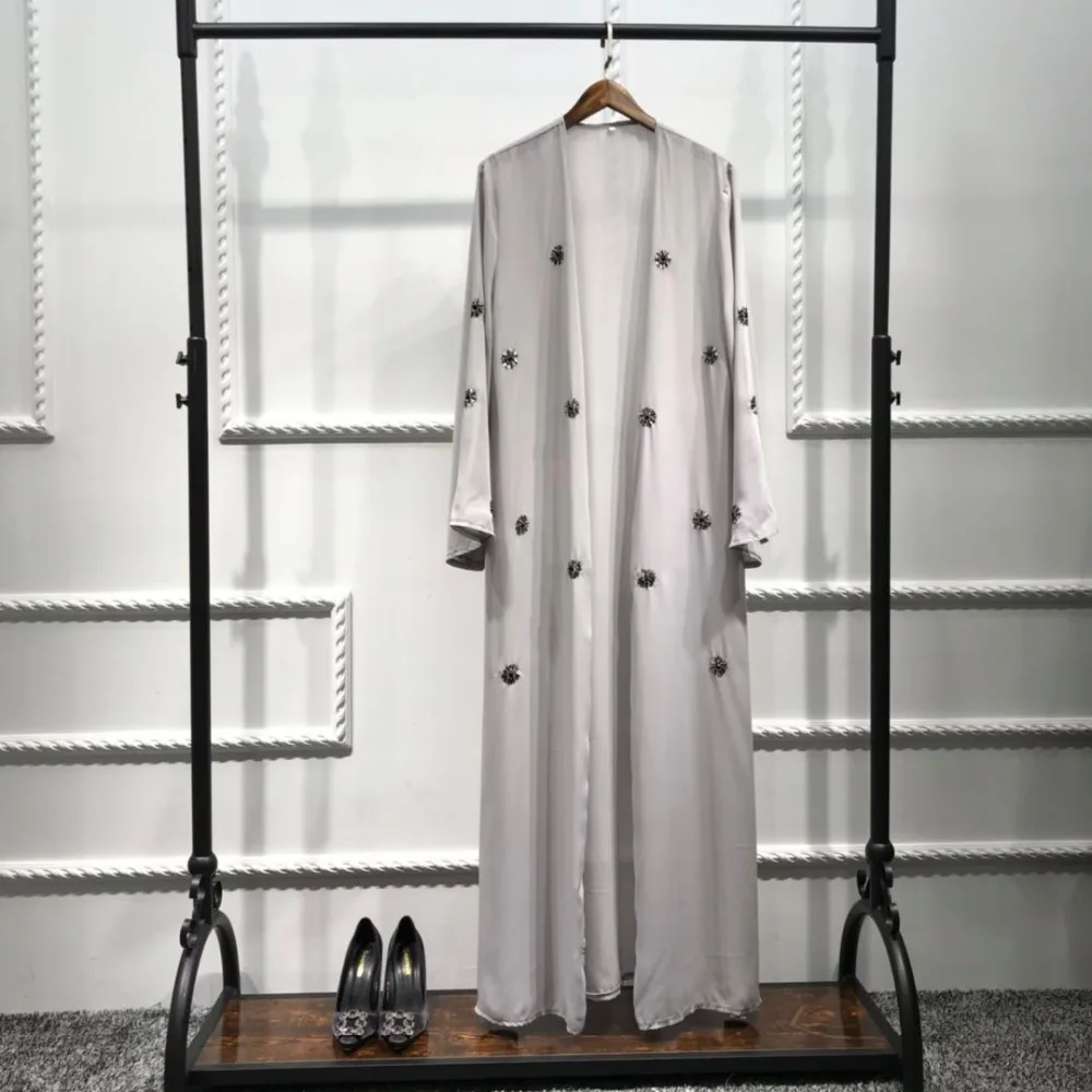Вышивка мусульманский кардиган платье Женская мода катфан абайя Дубай было тонкое кимоно исламский абайя wq1484 молитвенная служба одежда