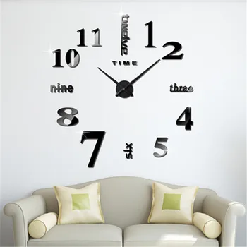 

Fashion 3D Big Size Self Adhesive Wall Clock Mirror Sticker DIY Home Decoration Meeting Room Modern Wall Clock Hanging Watch