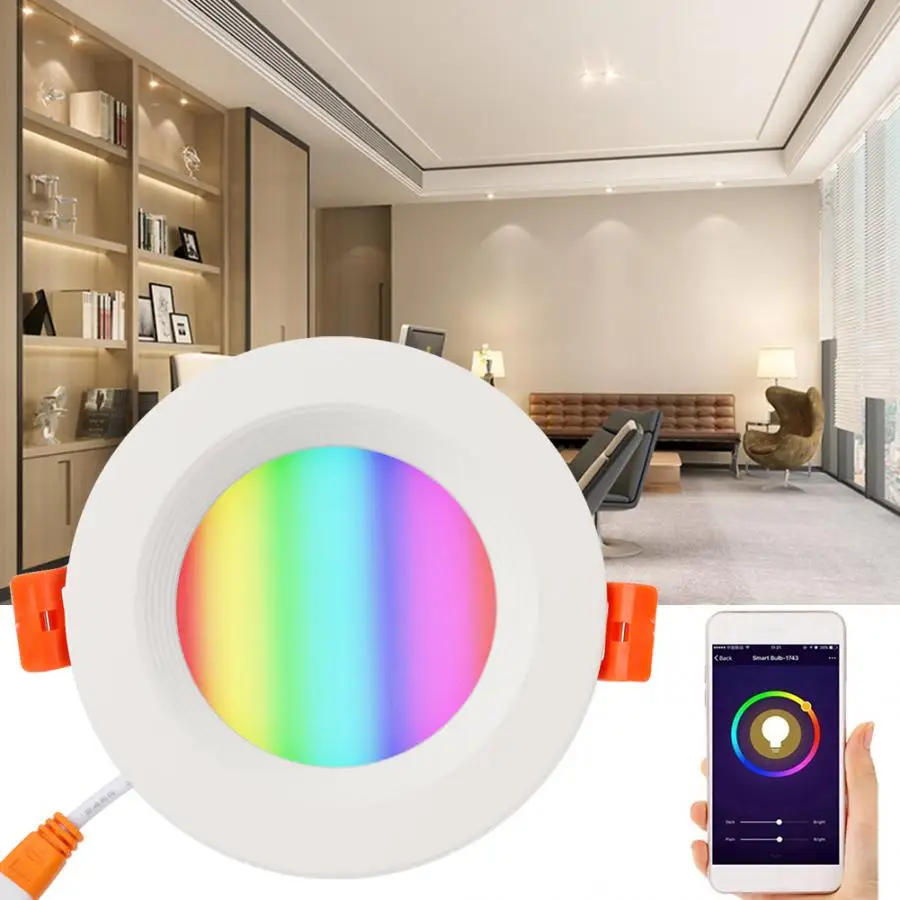 

Wifi Ligh White RGB CW Dimmable Wifi Smart LED Light Phone APP Control Ceiling Mount Lamp 7W AC85-265V
