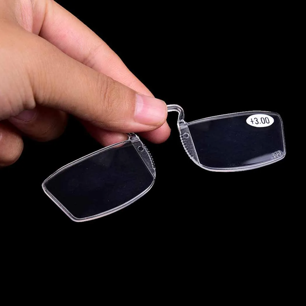 

Unisex New Women Men Portable Mini Eyewear Small Nose Clip Older Reader Mirror Purse Eyeglasses Reading Glasses 1.0-3.0