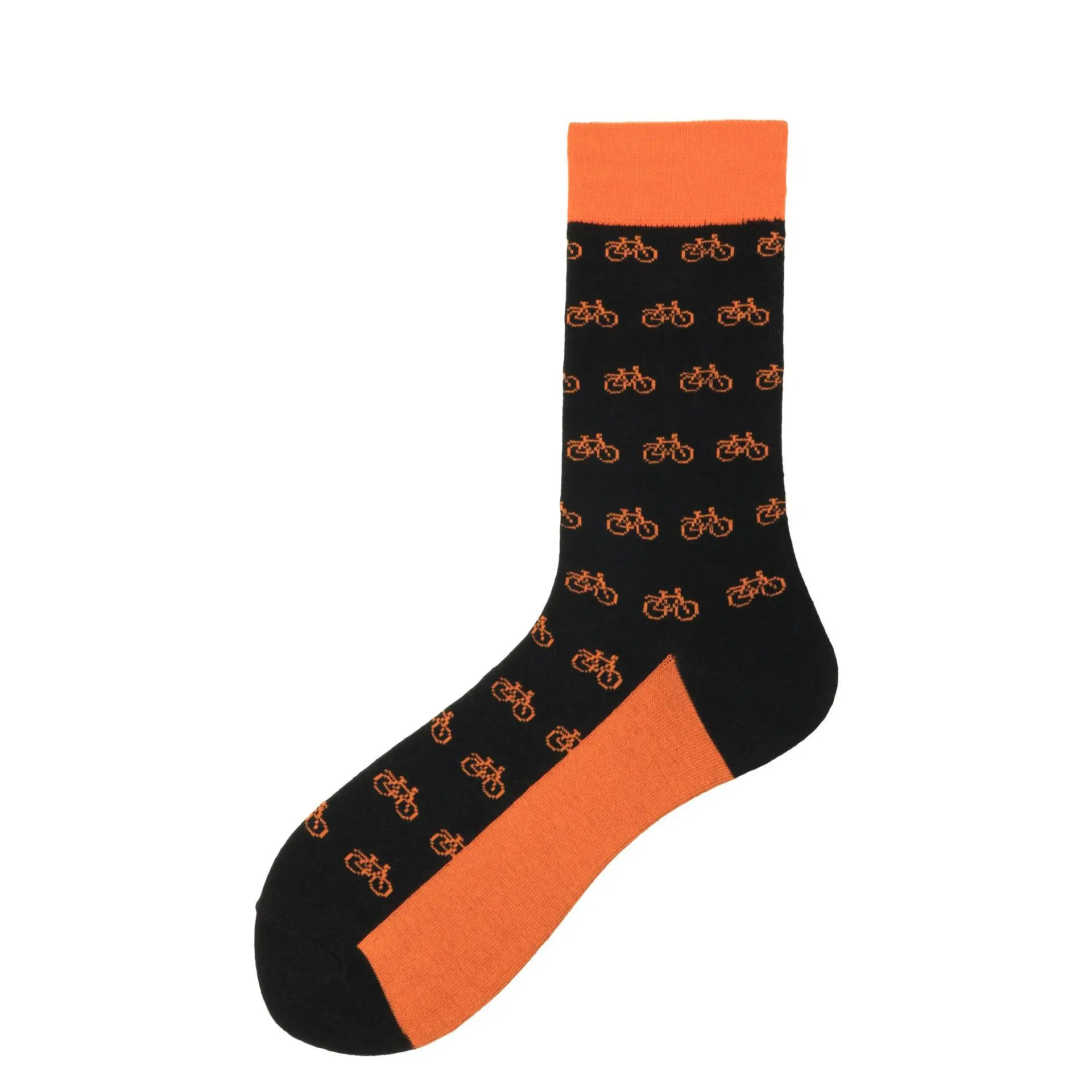 Мужские носки из чесаного хлопка, уличные носки в стиле Харадзюку в стиле хип-хоп, забавные Свадебные носки, цветные детские оранжевые Носки с рисунком для мужчин - Цвет: LJCZ-5