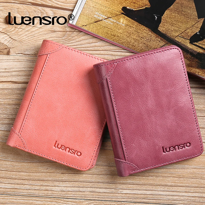 LUENSRO 2019 новые маленькие женские кошельки короткие из натуральной кожи женский