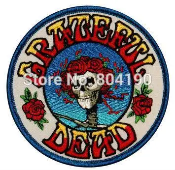 

Grateful Dead Skull & Roses Music Band Embroidered LOGO Iron On Patch Emo Goth Punk Rockabilly Customized patch available