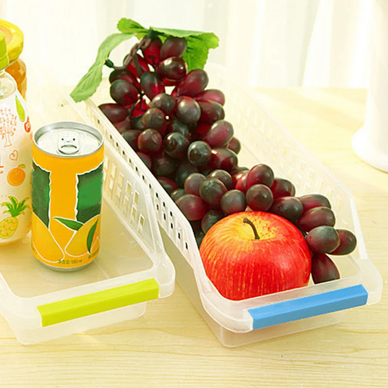 

Kitchen Plastic Container Storage Box Fridge Space Saver Organizer Slide Under Shelf Rack Holder Storage Organizer