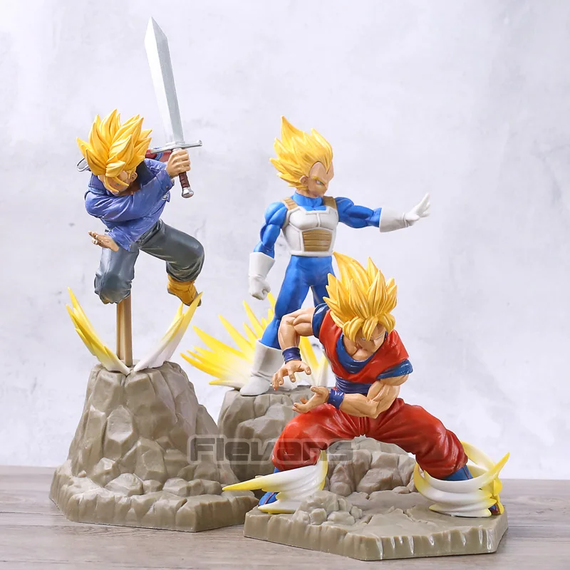 

Dragon Ball Z Super Saiyan Son Goku / Vegeta / Trunks PVC Figure DBZ Collection Model Toy