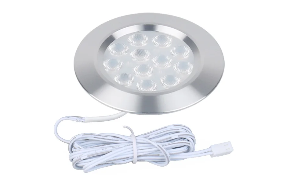 Under Cabinet Light LED 12V 3W Aluminum Cupboard Kitchen Closet Puck Wardrobe Furniture Lamp Counter Showcase Bookshelf Lighting (4)