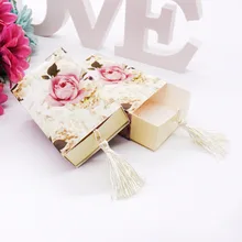 50 шт. в европейском и американском стиле, Свадебная коробка для конфет с выдвижными ящиками формирователь подарочные коробки для путешествий, для конфет коробки цветы коробка для свадебного подарка