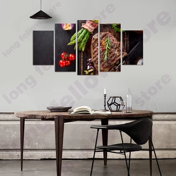 

Restaurant Wall Deor Delicious Steak Poster Print Food Still Life Canvas Painting for Kitchen Supermarket Home Decor Dropship