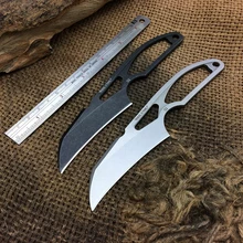 Спасательные средства ухода за кожей Шеи Ножи D2 лезвием полный Тан ручка маленькие фиксированные ножи выживания для кемпинга инструменты для охоты прямые Ножи