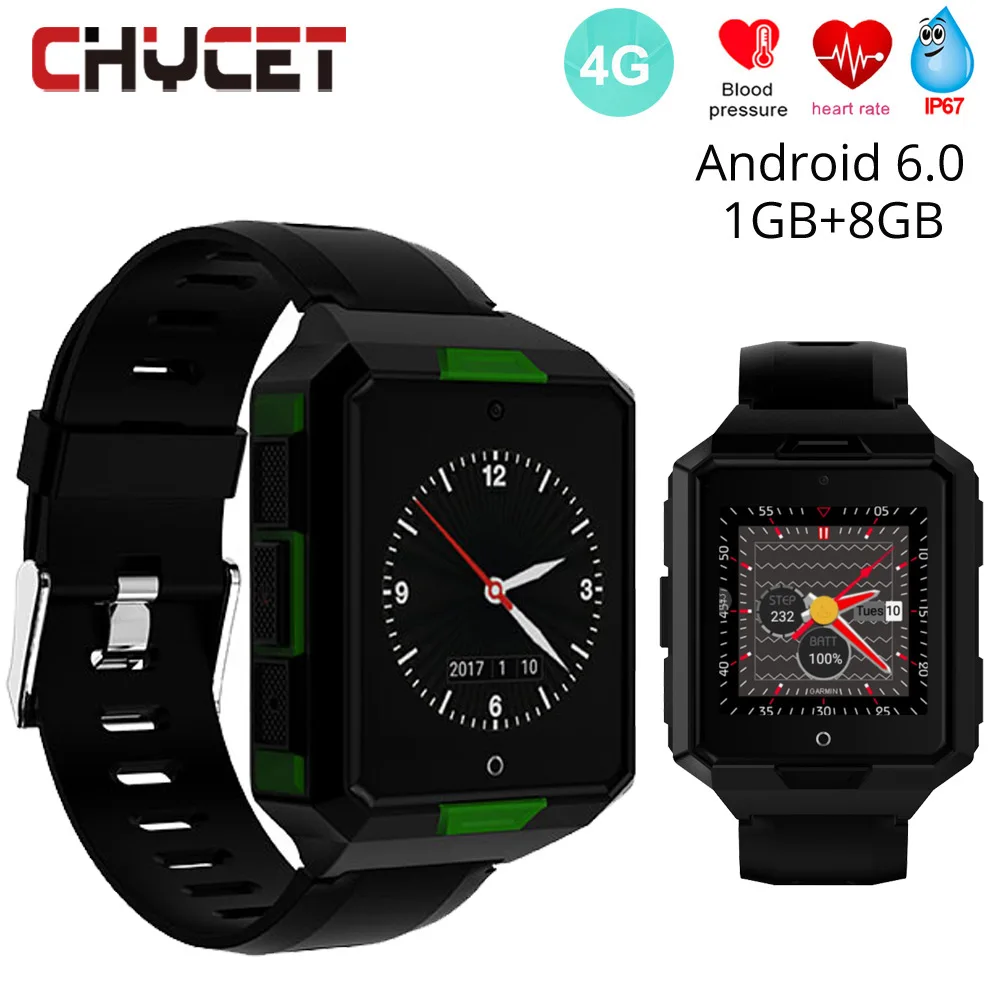 

Smart Watch Android 6.0 With 4G Sim Card Wifi Bluetooth 1G 8G Waterproof IP67 Smartwatch Blood Pressure GPS Google Map Tracker