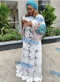 

2019 Latest African French Lace Fabric High Quality African cord Lace Fabric For Wedding Nigerian Lace Fabric