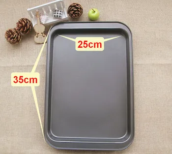 

hot sell overware 1.5cm depth rectangle baking molds pancake maker 35*25*1.5cm carbon steel non stick coating Teflon bakeware