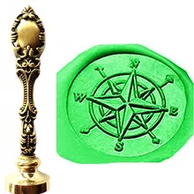 Винтаж Компасы Star ориентации индивидуальный логотип роскошные Воск уплотнительное штамп латунь павлин металлической ручкой подарочный набор