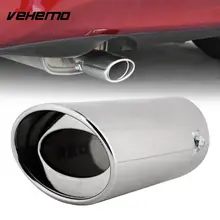 Vehemo Tail Muffler Throat Pipe Exhaust Pipe Accessories Auto Replacement Silencers Automobile Universal Chrome Stainless Steel