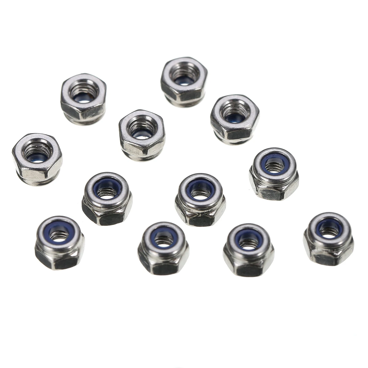 100pcs M3 Stainless Steel Hex Nuts Nylon Insert Locking Screw Metric thread Anti-slip Lock Nuts