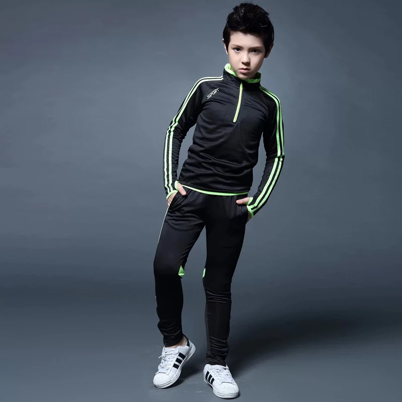 Soccer Jerseys Kids Polyester Long Sleeve Sportswear Kids Football Kit