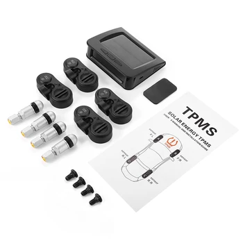 

Tire Pressure Sensor Tire Pressure Monitor System Wireless Solar Powered TPMS LCD Display with 4 Internal Sensors