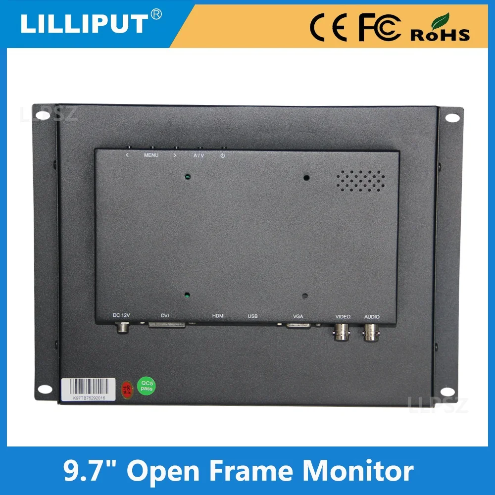 Lilliput TK970-NP/C/T Metal 9.7-inch Open Frame Touch Screen IPS Industrial LCD Monitor with HDMI, VGA, DVI & A/V inputs