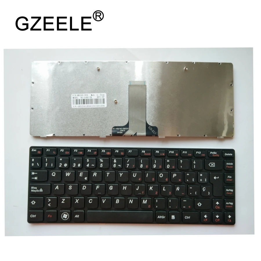 GZEELE испанская клавиатура для ноутбука для LENOVO G480 G480A G485 G485A Z380 Z480 Z485 G490AT G490 B480 B485 G405 черная клавиатура