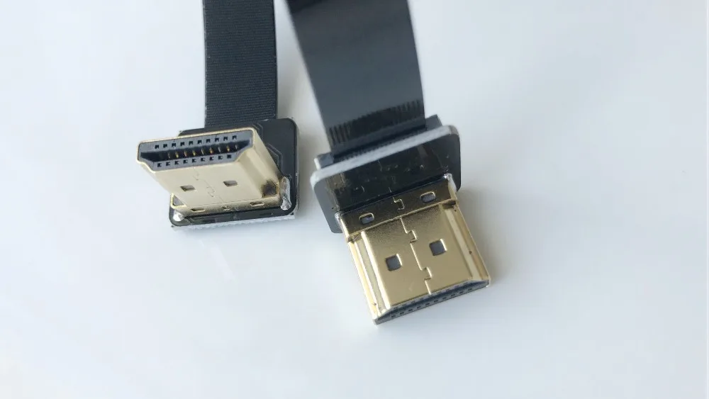40 см/50 см/60 см плоский кабель мягкий гибкий HDMI кабель до угол Стандартный Тип A2 штекерным A3 Мужской HDMI Стандартный вниз угол