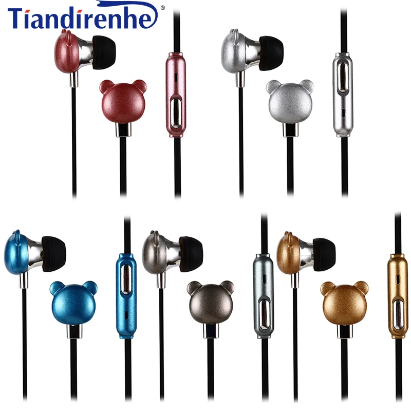 Cute Cartoon Earphone 3.5mm In-Ear Music Lovely Headset Good Kids Children Bear Gift for iphone Huawei MP3 MP4 X02 AP60 Player |