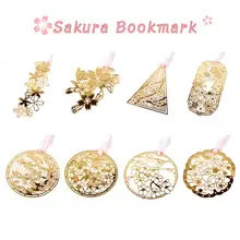 4 шт. полые металлические закладки Сакура планировщик бумаги клип материал Эсколар закладки для книги Канцтовары Школьные принадлежности papelaria