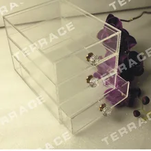 3-х уровневый акриловый ящик для драгоценностей, lucite Организатор груди Коробка