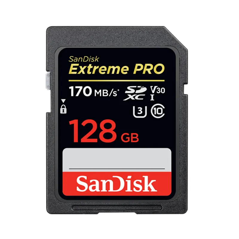 Карты памяти SanDisk Extreme Pro UHS-I 64G 128G 256GB SDXC 170 м/с Поддержка карт памяти C10, U3, V30, 4K для цифровой камеры - Емкость: 128GB--170MB