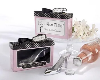 

10 Sets Stainless Steel Silver High-heel Shoe Corkscrew Bottle Openers For Wedding Party Birthday Favor Gift