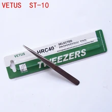 50 UNIDS ST-10 Anti-magnético Pinzas de Precisión VETUS (Punta Fina Staight 110mm)