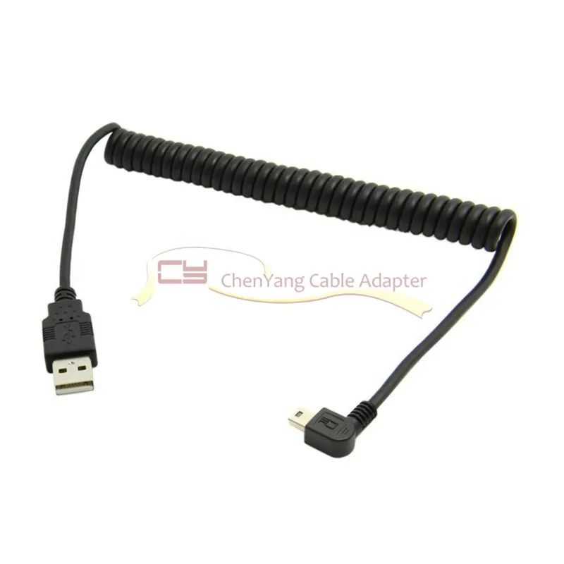

Right Angled 90 degree USB 2.0 Mini Male to A Type Male Stretch Data Cable for SSD & Hard Disk