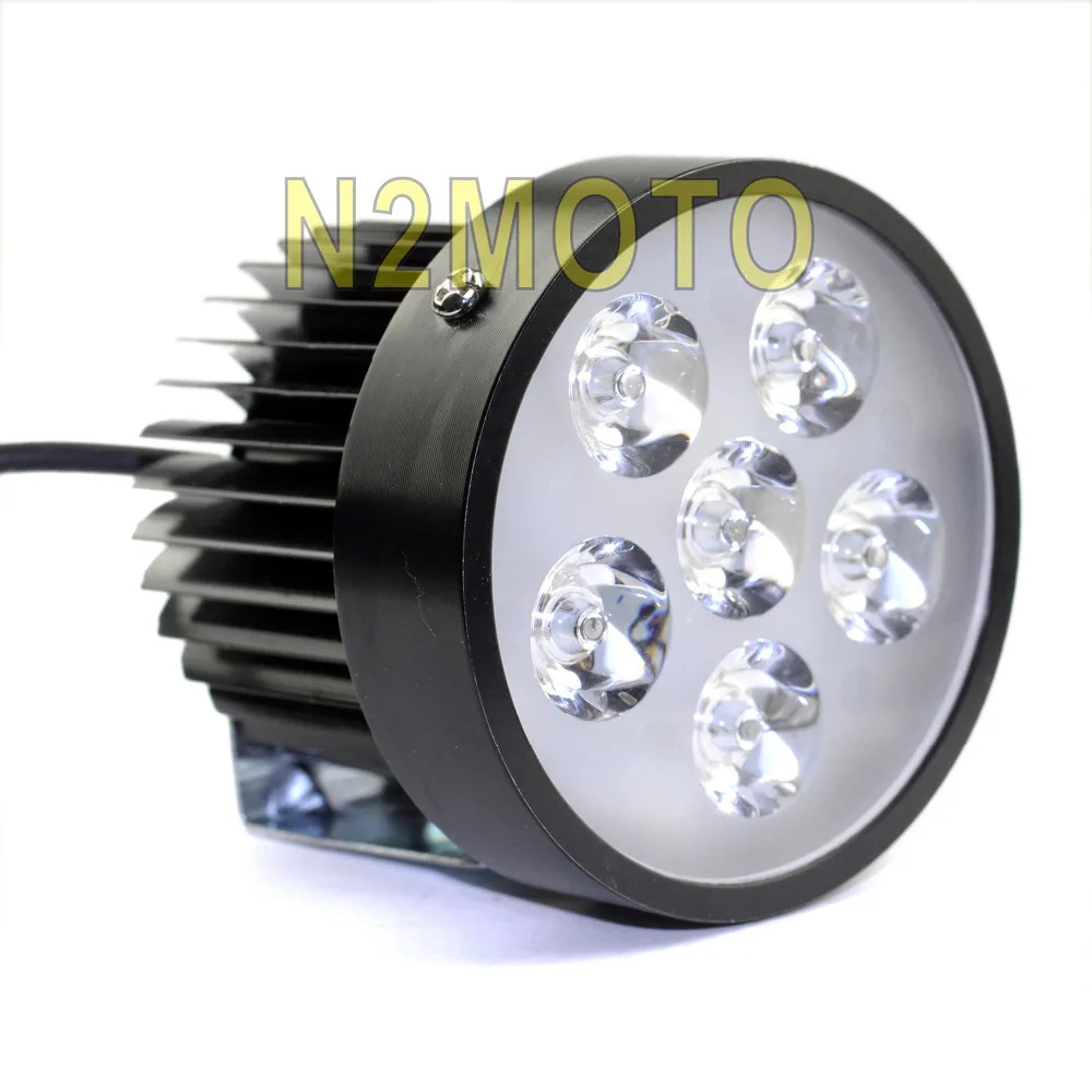 6PCS LED Motorcycles Headlight 18W Driving Spotlight Rust Free Fog Light Black Universal for
