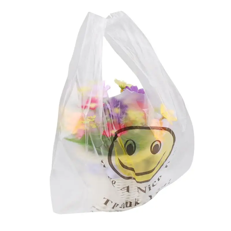 Details about   50pcs Smile Pattern Supermarket Grocery Plastic Shopping Bag 20x30cm FreePattern