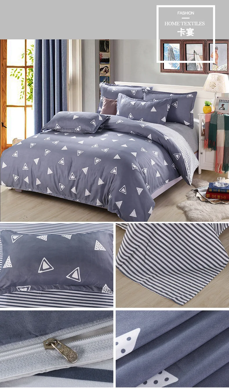 3D постельное бельё Star Galxy набор пододеяльников для пуховых одеял синий белый серый 4 шт. 3 простыни Твин Полный queen размеры дети мальчик геометрич