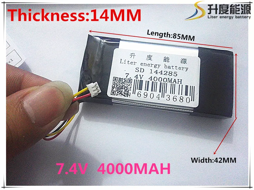 

7.4V,4000mAH,[144285] Polymer lithium ion / Li-ion battery for POWER BANK;tablet pc,mp3,mp4,cell phone,speaker