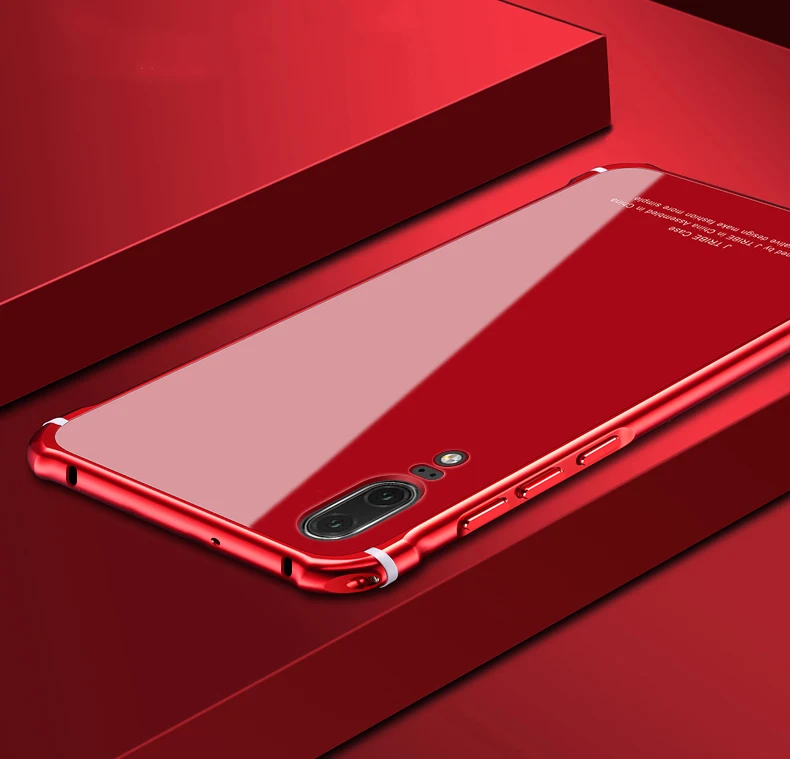 Для huawei P20 Pro Чехол роскошный блестящий тонкий жесткий алюминиевый металлический оправа закаленное стекло Броня Полный Защитный чехол для телефона