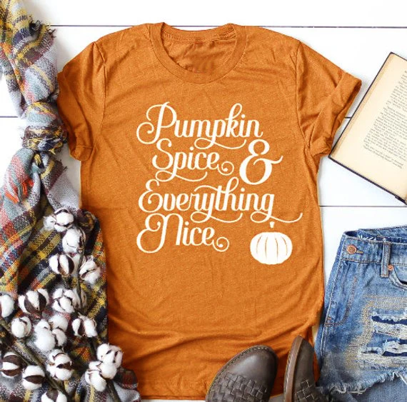Pumpkin Shirts Graphic Tees For Women Fall TShirts For Woman Vintage T Shirt