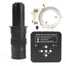 1080P 60FPS 2K 34MP 100X 180X 300X C Mount Lens Lab HDMI USB промышленный электронный цифровой видео микроскоп камера PCB пайка