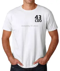 43 Commando Royal Marines текст вышитый логотип-Официальный хлопковая футболка